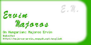 ervin majoros business card